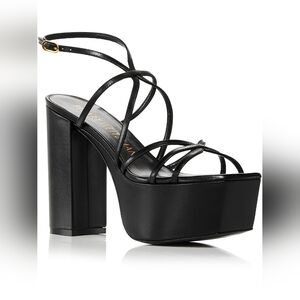 STUART WEITZMAN BARELY THERE WOMENS LEATHER BLOCK HEEL